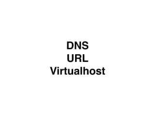 DNS
URL
Virtualhost
 