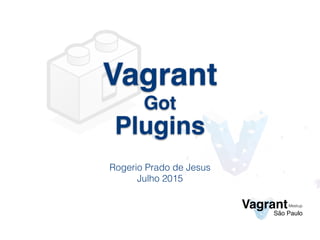 Vagrant
Got
Plugins
Rogerio Prado de Jesus
Julho 2015
Vagrant
São Paulo
Meetup
 