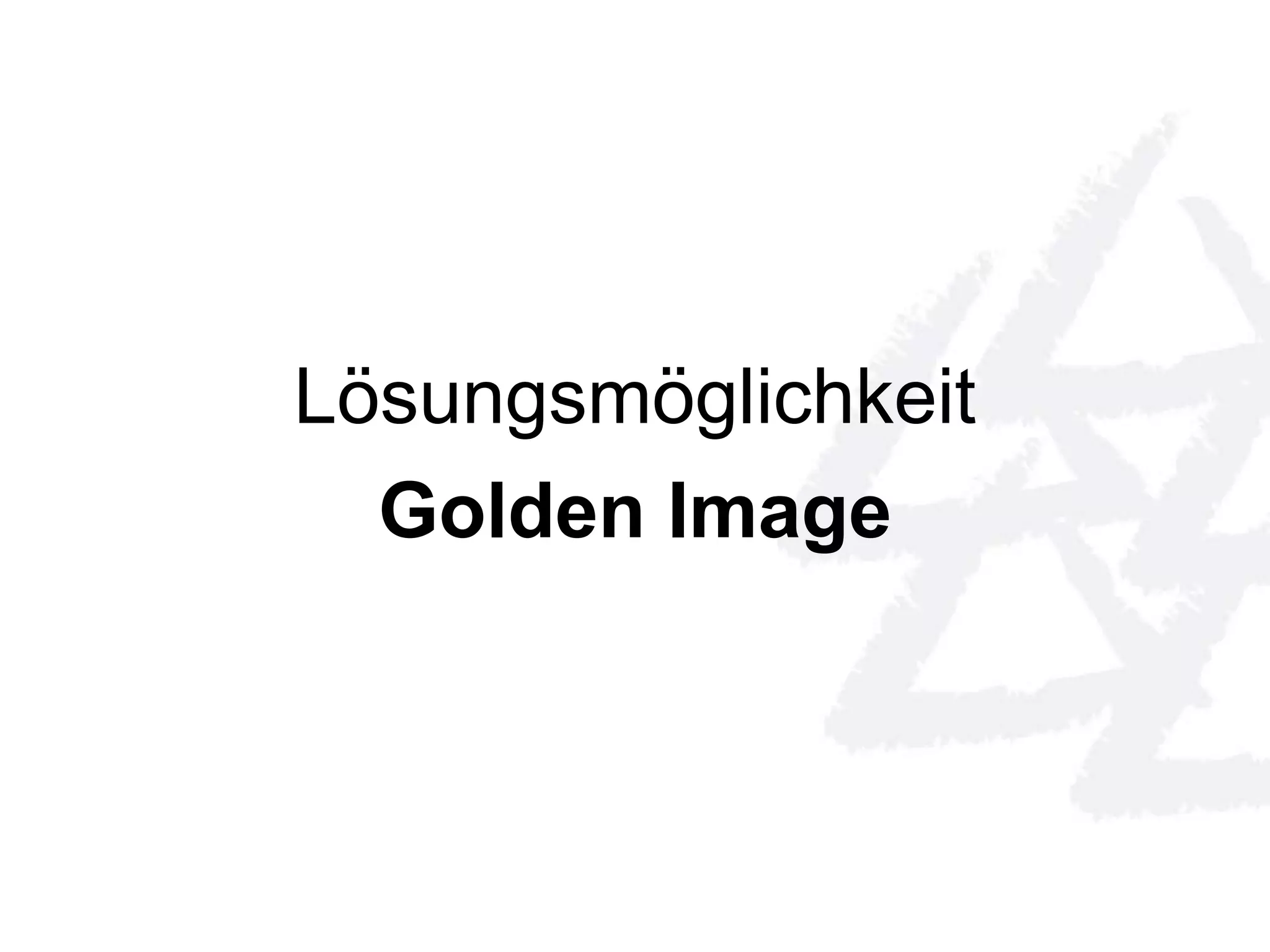 Lösungsmöglichkeit 
Golden Image 
 
