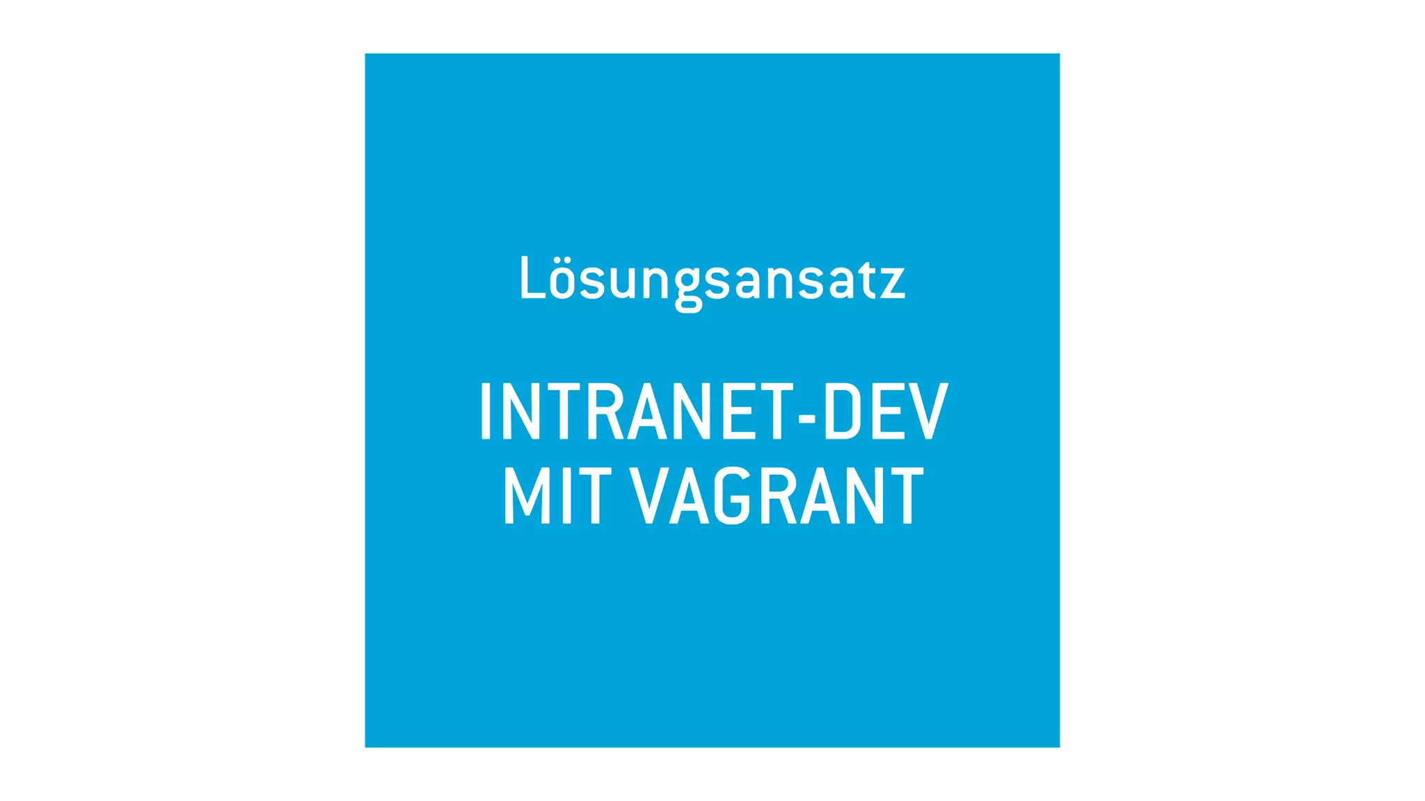 Lösungsansatz 
INTRANET-DEV
MIT VAGRANT
 
