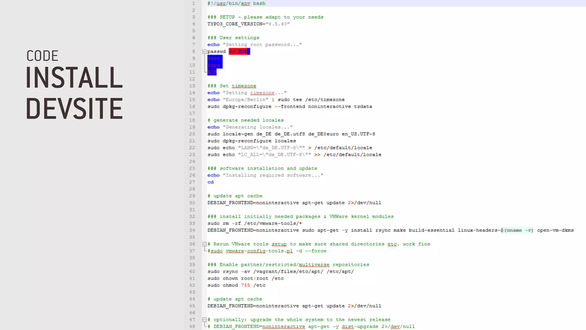 INSTALL
DEVSITE
CODE
 