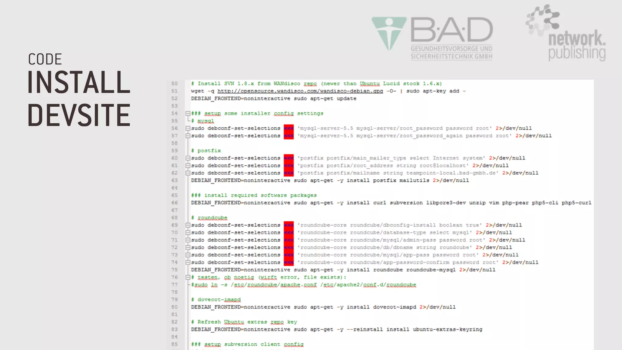 INSTALL
DEVSITE
CODE
 