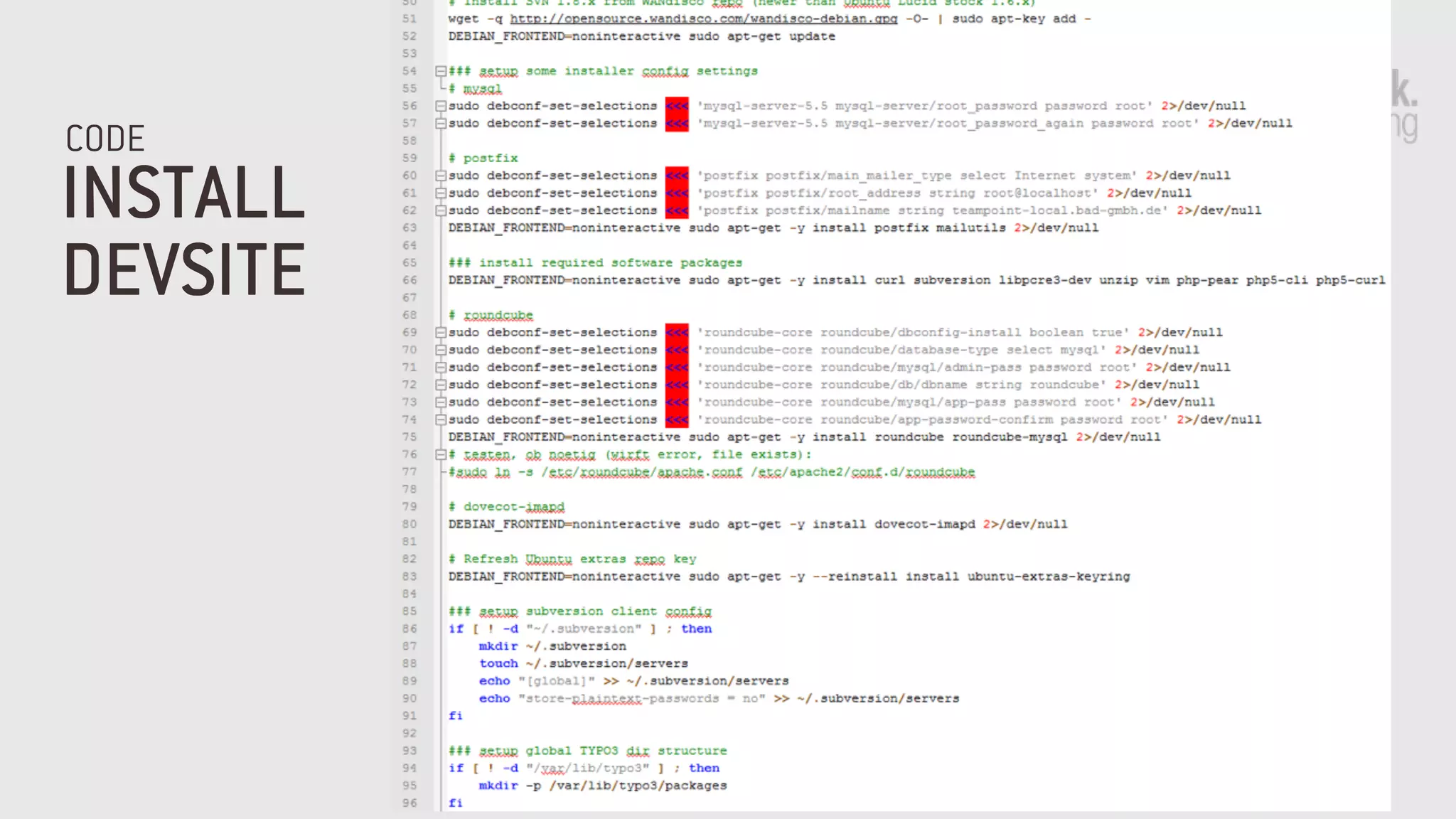 INSTALL
DEVSITE
CODE
 
