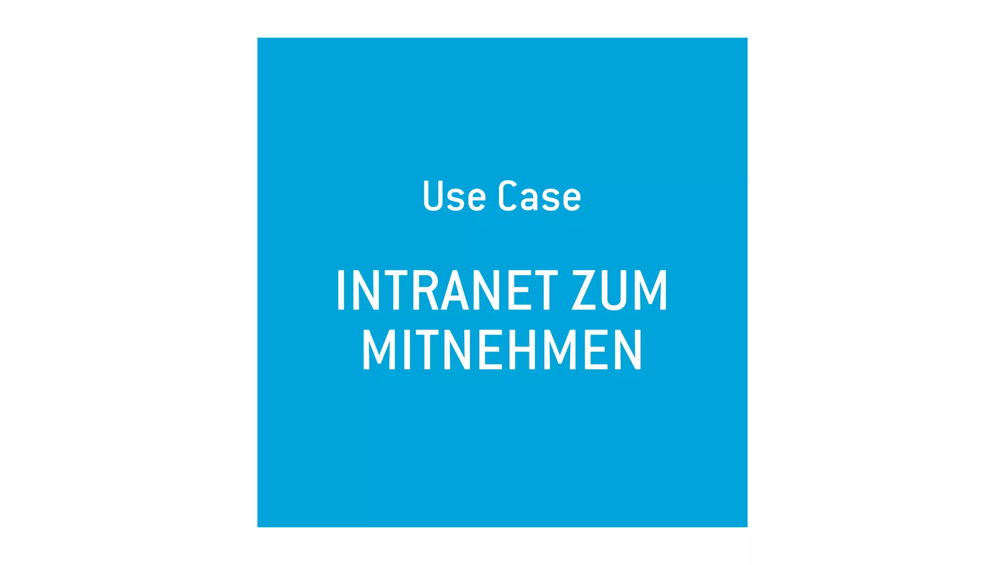 Use Case 
INTRANET ZUM
MITNEHMEN
 