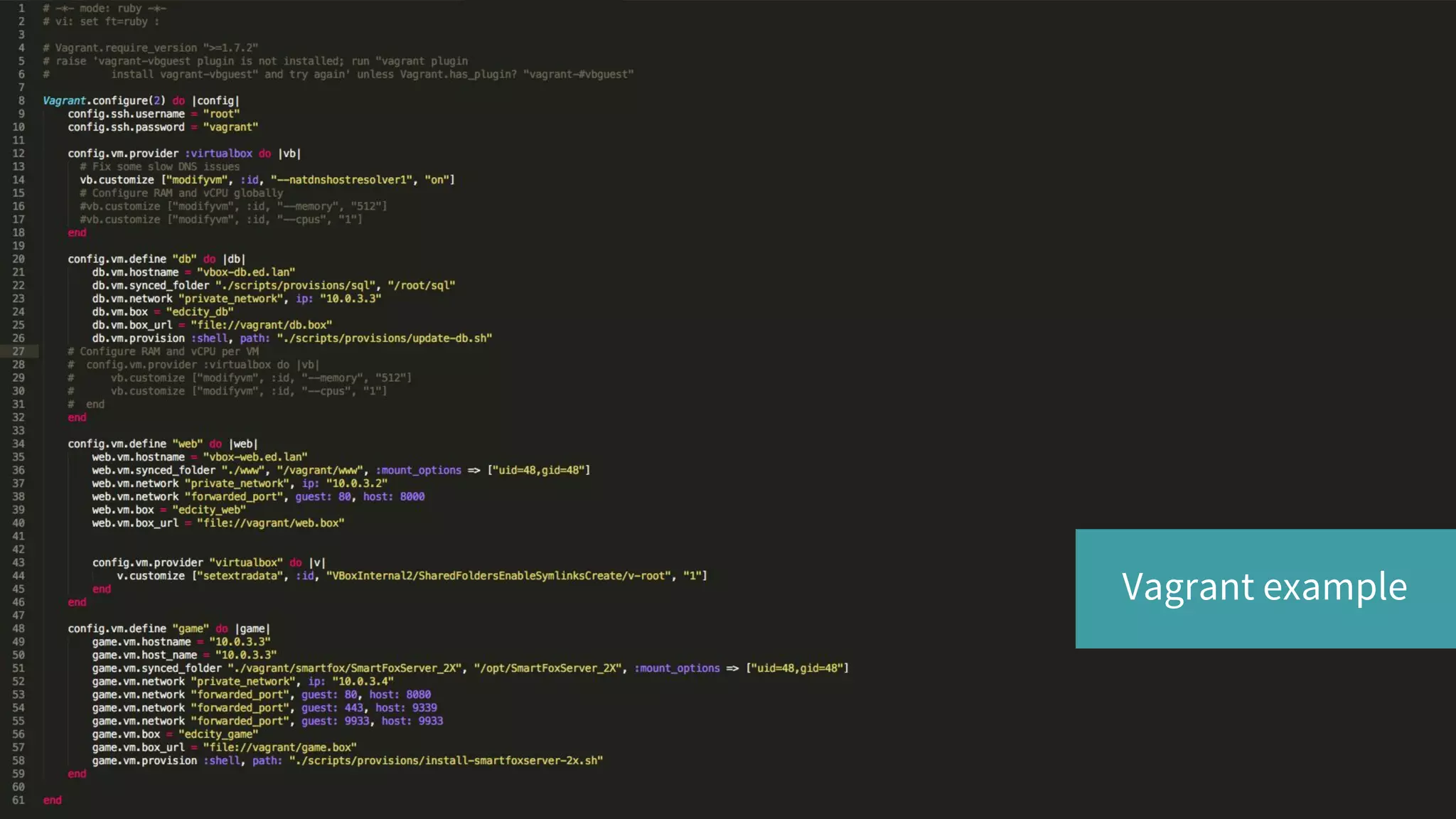 Vagrant example .
 