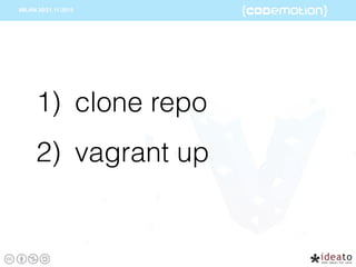 1) clone repo
2) vagrant up
 