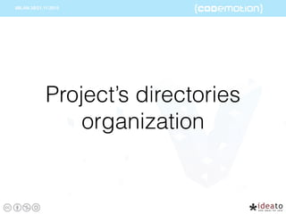 Project’s directories
organization
 