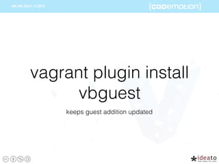 vagrant plugin install
vbguest
keeps guest addition updated
 