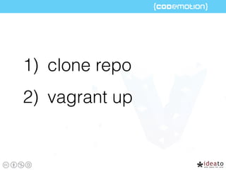 1) clone repo
2) vagrant up
 