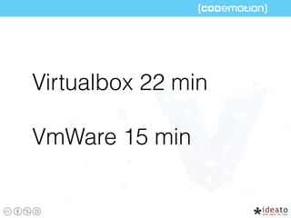 Virtualbox 22 min
VmWare 15 min
 