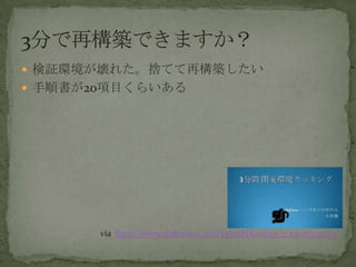 ? ^h줿ΤƤ٘B
? 형20Ŀ餤
via http://www.slideshare.net/TakeshiKomiya/3-201207-pyfes
 