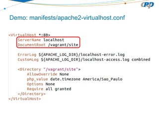 Demo: manifests/apache2-virtualhost.conf
 
