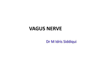 VAGUS NERVE
Dr M Idris Siddiqui
 