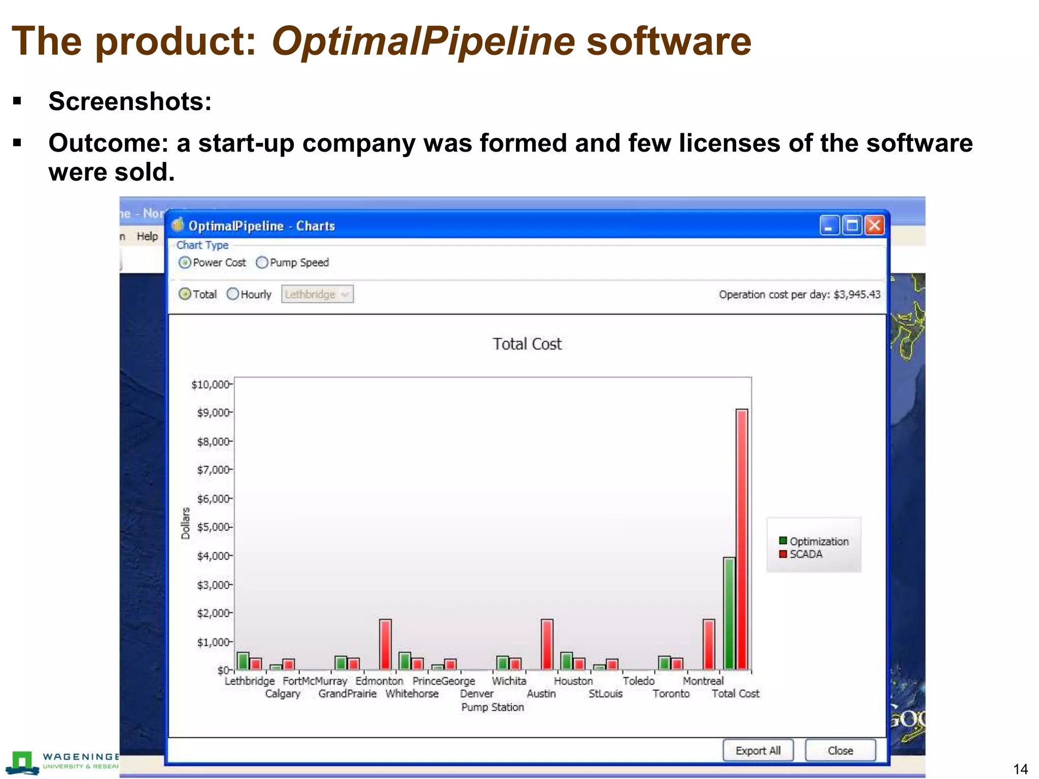 14Dr. Vahid Garousi
The product: OptimalPipeline software
 Screenshots:
 Outcome: a start-up company was formed and few licenses of the software
were sold.
 