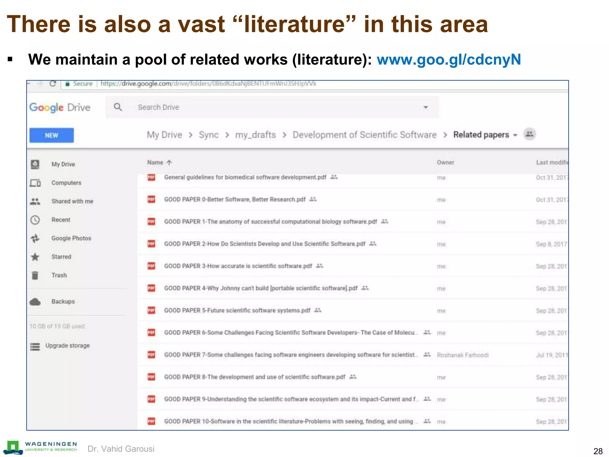 28Dr. Vahid Garousi
There is also a vast “literature” in this area
 We maintain a pool of related works (literature): www.goo.gl/cdcnyN
 