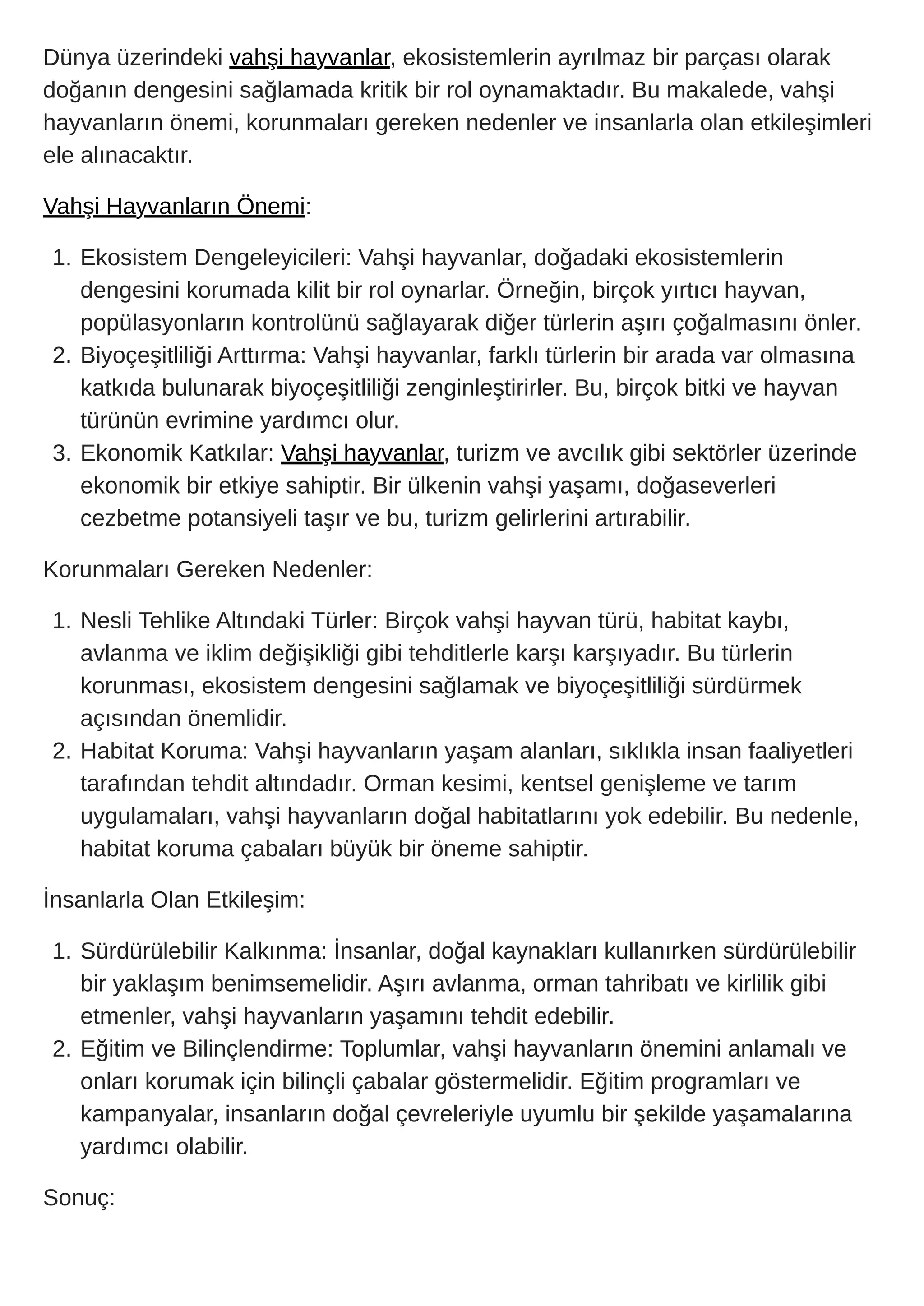 Vahşi hayvanlar hakkında bilmeniz gerekenler | PDF 