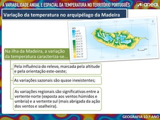 Variação da temperatura no arquipélago da MadeiraVariação da temperatura no arquipélago da Madeira
 