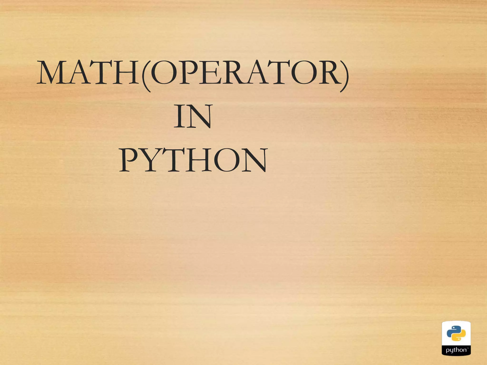 python presentation | PPT