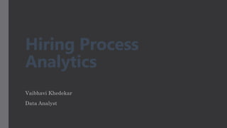 Hiring Process
Analytics
Data Analyst
Vaibhavi Khedekar
 