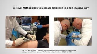 A Novel Methodology to Measure Glycogen in a non-invasive way
Hill, J. C., and San Millán, I. "Validation of musculoskeletal ultrasound to assess and quantify muscle
glycogen content. A novel approach." The Physician and sportsmedicine 42.3 (2014): 45-52.
 