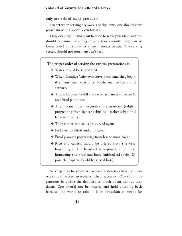 Vaishnava Etiquette English Manual - 