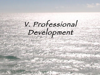 V. Professional Development 
