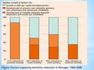 Figure: Factors explaning mortality reduction in Portugal, 1960–2008
 