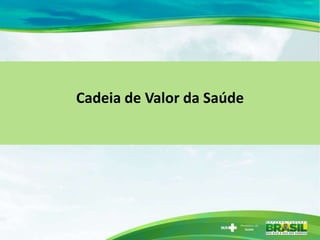 Cadeia de Valor da Saúde
 