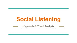 Social Listening
Keywords & Trend Analysis
 