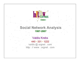 Valdis Krebs - Social network analysis: 1987-2007