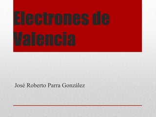 Electrones de
Valencia
José Roberto Parra González
 