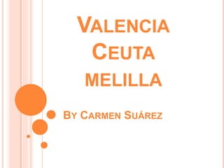 VALENCIA
CEUTA
MELILLA
BY CARMEN SUÁREZ
 