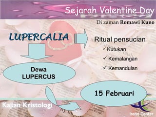 Sejarah Valentine Day LUPERCALIA Di zaman  Romawi Kuno Ritual pensucian   Kutukan Kemalangan Kemandulan Dewa LUPERCUS 15 Februari 
