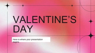 VALENTINE’S
DAY
Here is where your presentation
begins
 