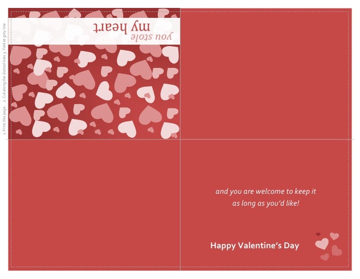 Valentines Day Card Quarter Fold 
