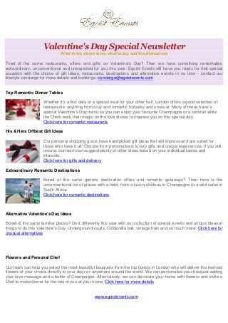 Valentine's day special - newsletter by Egoist Events