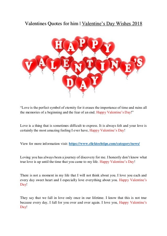 Valentines Quotes for him-Valentine's Day Wishes 2018