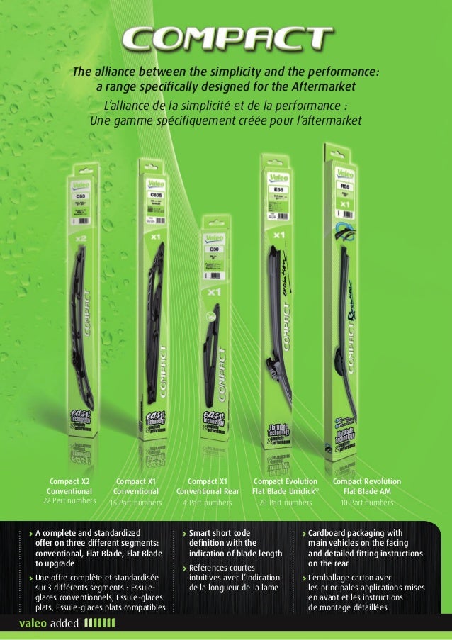 Valeo compact wiper blade 2015 2016 catalogue 20162017 catalogue 953238