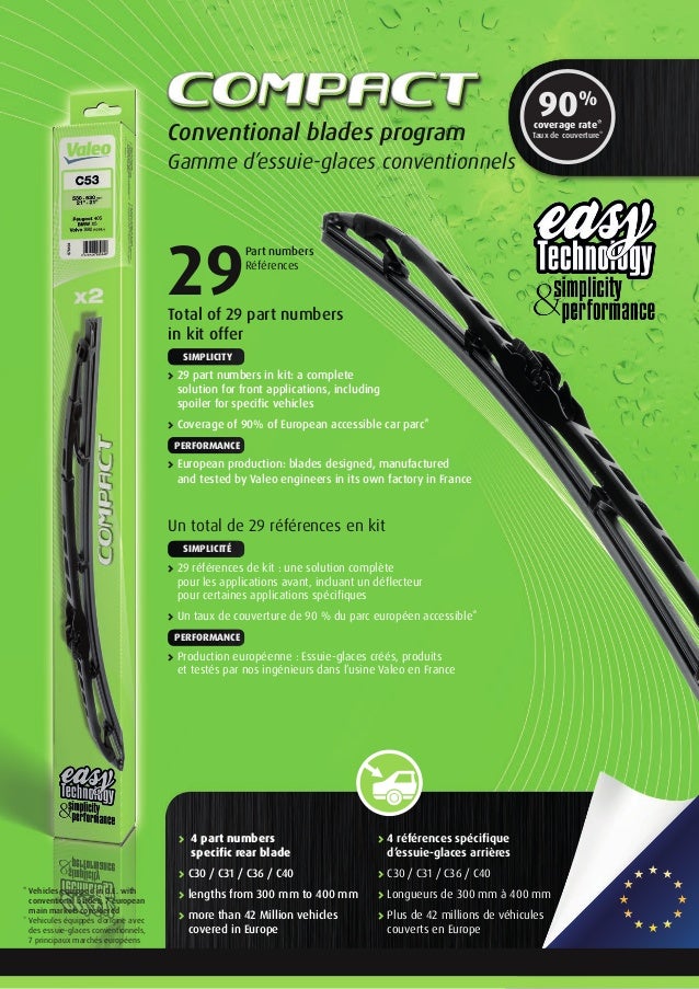 Valeo compact wiper blade 2015 2016 catalogue 20162017 catalogue 95…