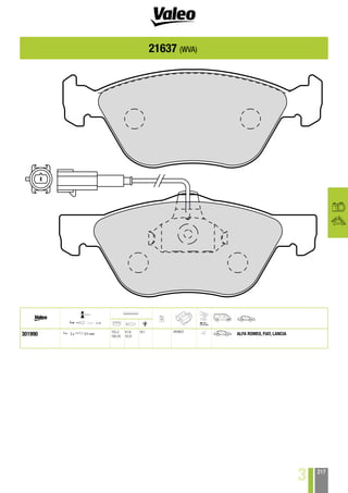 Valeo First brake pad range for passenger cars and LCV 2014 catalogue 968211