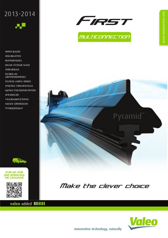 Valeo First Pyramid Flat Wiper Blade Multi Connection 2013 2014 Catal