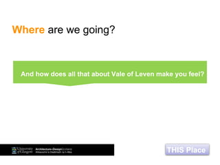 Where are we going?
THIS Place
And how does all that about Vale of Leven make you feel?
In practice, who is leading?
 