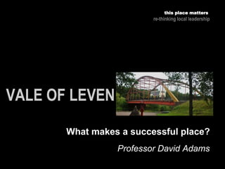Professor David Adams
this place matters
re-thinking local leadership
What makes a successful place?
 