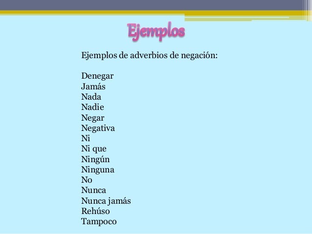 adverbios de negacion
