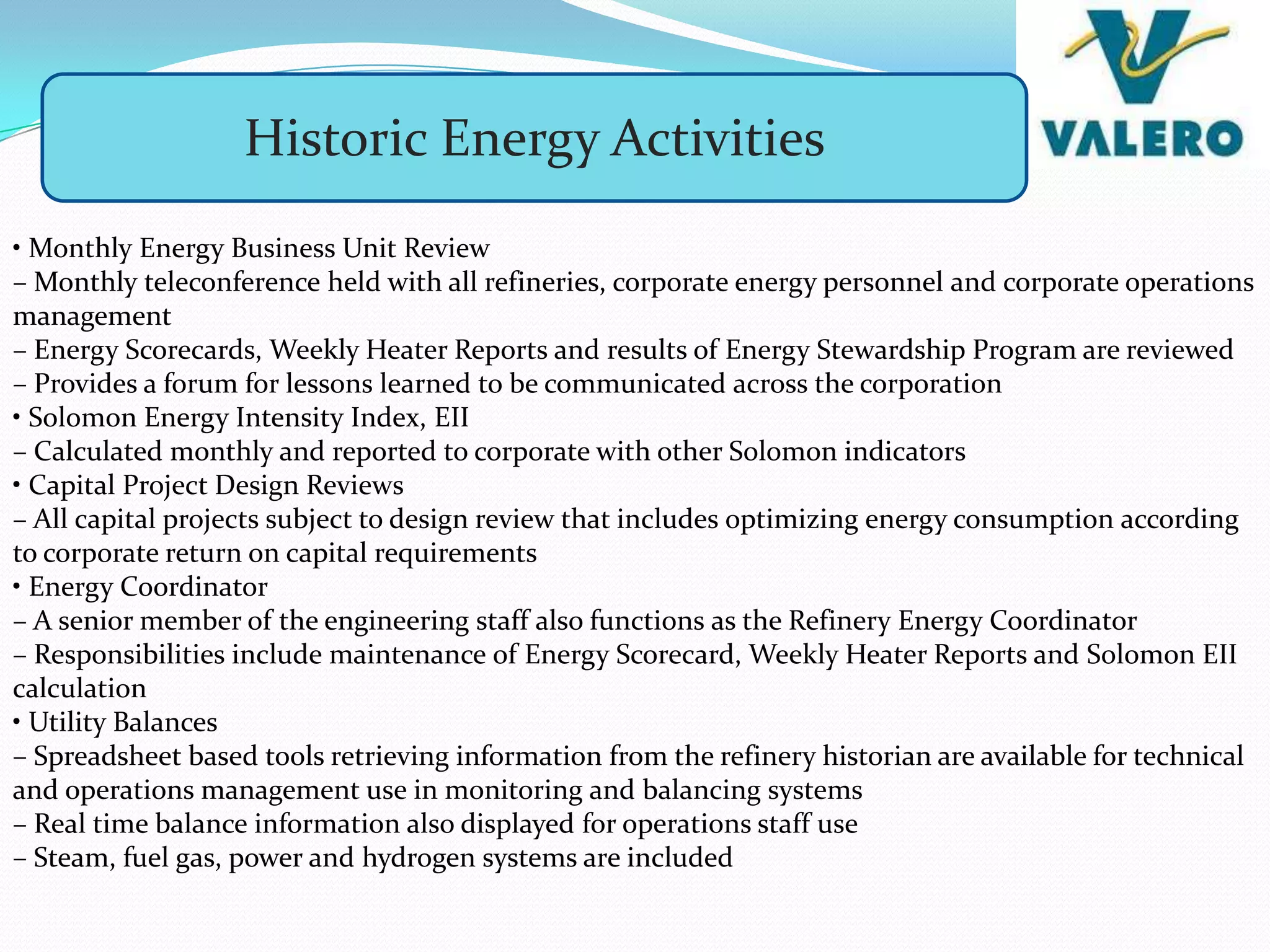 Valero refinery energy | PPTX
