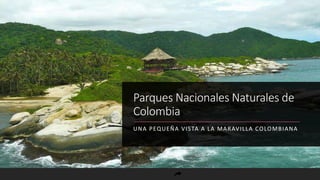 Parques Nacionales Naturales de
Colombia
UNA PEQUEÑA VISTA A LA MARAVILLA COLOMBIANA
 