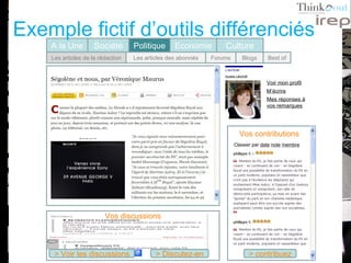 Exemple fictif d’outils différenciés Vos discussions > Voir les discussions > Discutez-en A la Une Société Politique Economie Les articles de la rédaction Les articles des abonnés Forums Blogs Culture Best of > contribuez Vos contributions Classer par  date   note   membre Voir mon profil M’écrire Mes réponses à vos remarques 