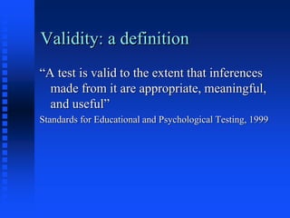reliability and validity psychology 1234 | PPTX