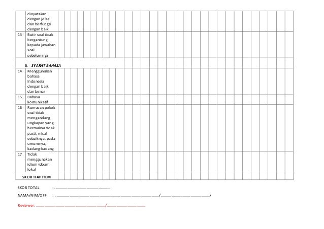 Validasi Soal Pilihan Ganda