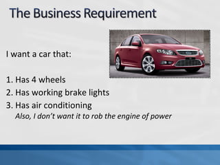 I want a car that:
1. Has 4 wheels
2. Has working brake lights
3. Has air conditioning
Also, I don’t want it to rob the engine of power
 